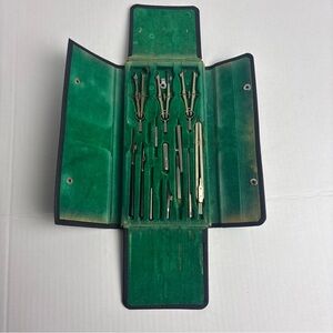 Vintage Tower Germany Drafting Set Tools 5036 Drawing Mechanical Tool with Case